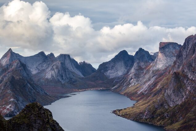 Fjords, vue du dessus, Norvège