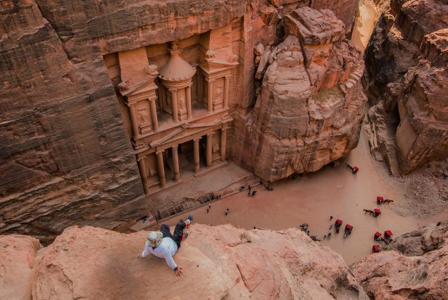 Petra vue du dessus jordanie