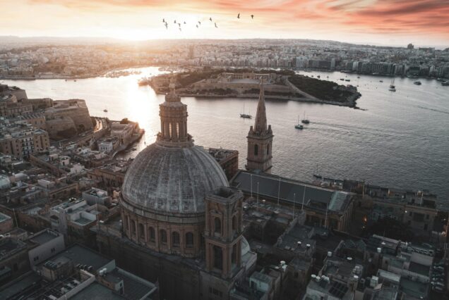 Ville vue drone, Malte