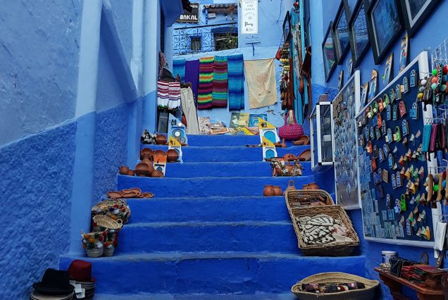 Chefchaouen maroc, rue bleues