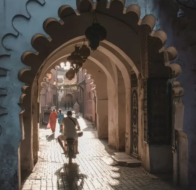 Rue pavée, Maroc, voyage