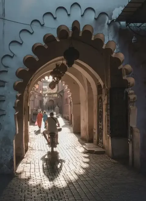 Rue pavée, Maroc, voyage