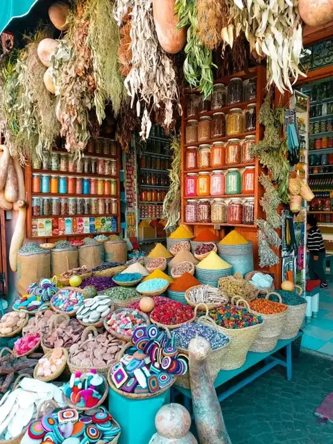 étalage d'épices, Casablanca, Maroc